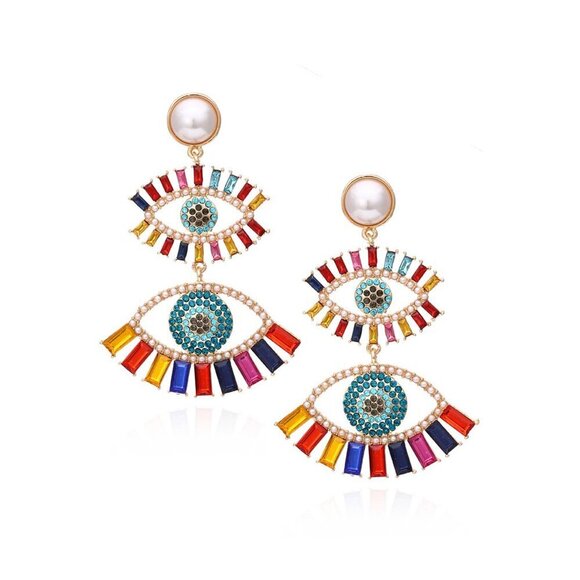 Multilayer Against Evil Eyes Earrings - Picture 1 of 1